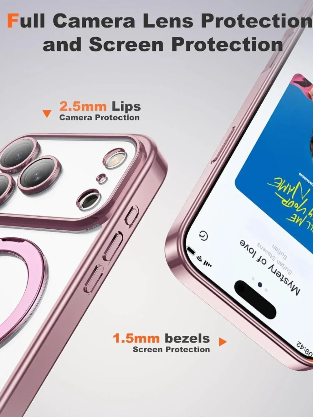iPhone 17 Pro Case 360° Magnetic Ring Stand MagSafe Clear Cover